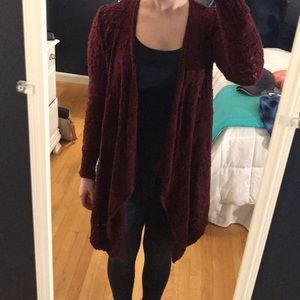 Maroon long cardigan